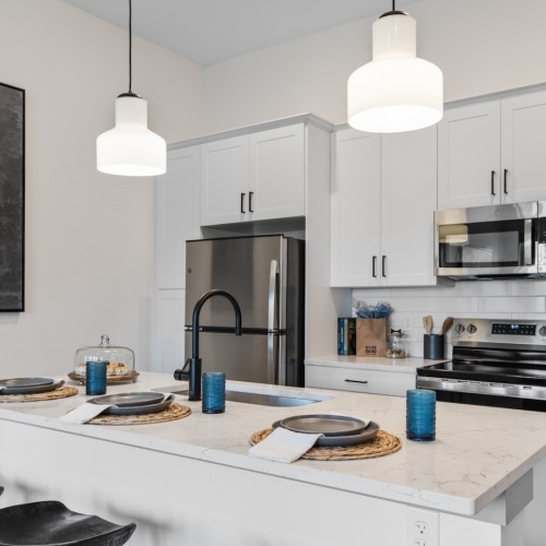Well-lit kitchen with ample counter space