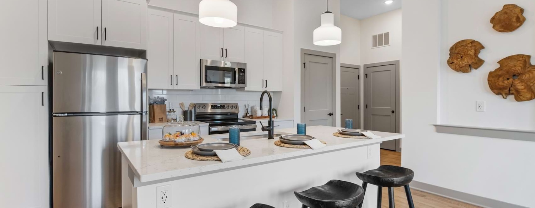 Well-lit kitchen with ample counter space