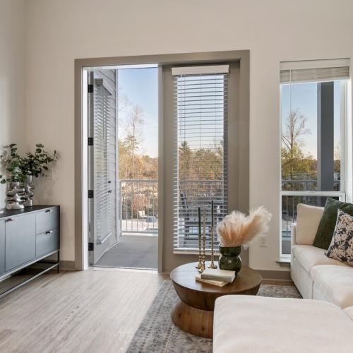 Open space living area with natural lighting